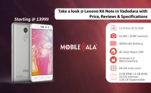 lenovo k6 note price in vadodara reviews specifications